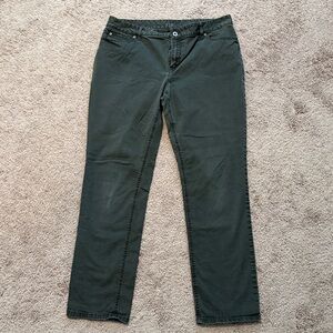 Olive-Gray J. Jill Authentic Fit Slim Straight-Leg Pants